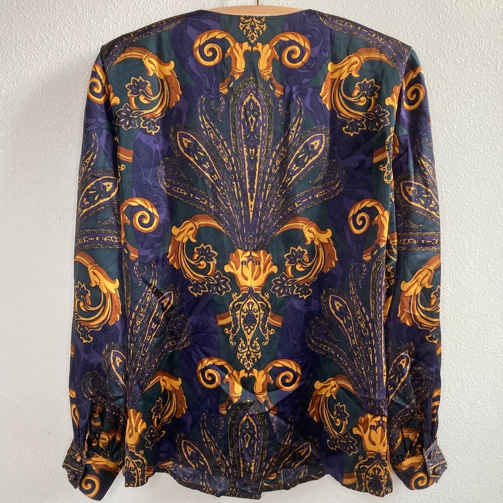 Classiques Entier 100% Silk Button Front Long Sle… - image 2